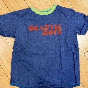 LIKE NEW! Rowdy Sprouts Blue “Beastie Boys” Kids Cotton Tee Shirt Sz 8